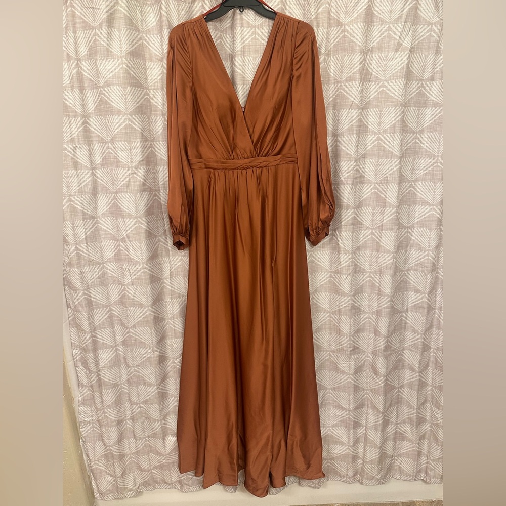 Burnt orange bridesmaid dress